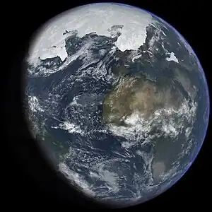 Image 17An artist's impression of ice age Earth at glacial maximum. (from History of Earth)