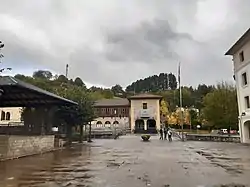 Town square with the town hall