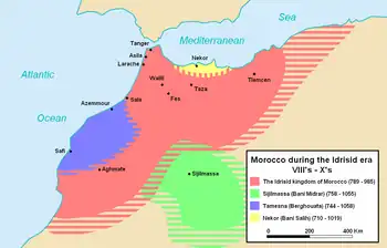 A color-coded map of North-western Africa