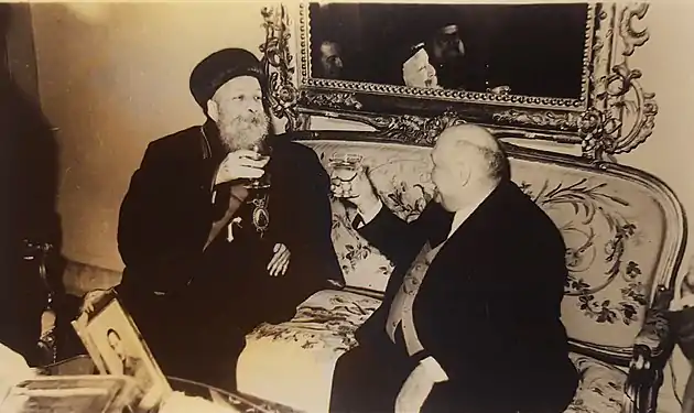 Ignatius Afram I Barsoum meeting with the President of Lebanon in 1954