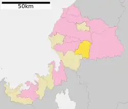 Location of Ikeda in Fukui Prefecture