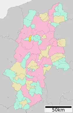 Location of Ikeda in Nagano Prefecture