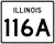 Illinois Route 116A marker