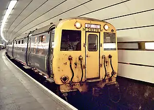 A British Rail Class 503 train in the Liverpool Loop tunnel.