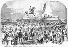 A sketch of the statue's unveiling ceremony which appeared in Harper's Weekly