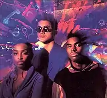 Final Mantronix line-up (1991):  (l-r) Jade Trini, Kurtis Mantronik, Bryce Wilson