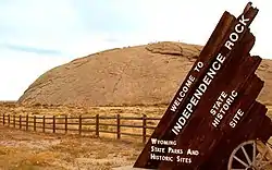 Image 64Independence Rock, a famous Wyoming landmark along the Oregon Trail (from History of Wyoming)