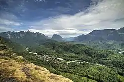 Index and surrounding mountains viewed from the Index Town Wall Trailhead