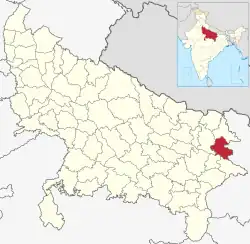 Location of Deoria district in Uttar Pradesh