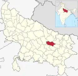 Location of Ayodhya district in Uttar Pradesh