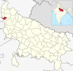 Location of Ghaziabad district in Uttar Pradesh