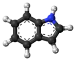 Ball-and-stick model of indole