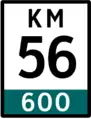 Freeway location marker with meters, placed in each 200 m of the Motorway