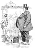 "Information wanted: 'Say, boy, do my boots want cleaning?'," 1891.