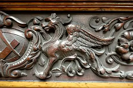 Gryphon on WYSA plaque, c.1876