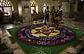 An Elaborate Rangoli inside the Temple during Shatakalash puja.