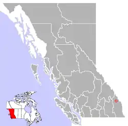 Location of Invermere, British Columbia