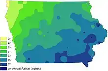 Image 2Iowa annual rainfall, in inches (from Iowa)