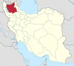 Location of East Azerbaijan province in Iran