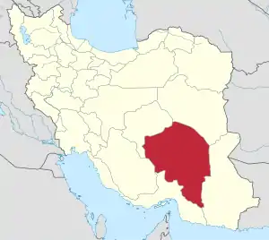 Location of Kerman province in Iran