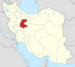 Location of Markazi province in Iran