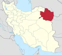 Location of Khorasan-e Razavi province in Iran