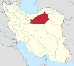 Location of Semnan province in Iran