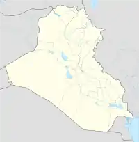 Map of Iraq with mark showing location of OCF