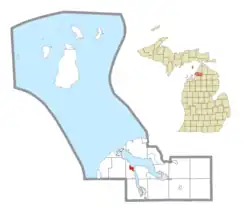 Location within Charlevoix County