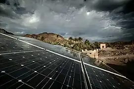 Solar cell panels in eastern Morocco.