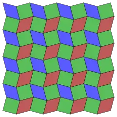 A related isogonal tiling that combines pairs of triangles into rhombi