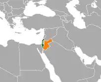 Lage von Israel und Jordanien