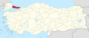 Location of Istanbul Metropolitan Municipality in Turkey