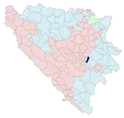 Location of Istočni Stari Grad within Bosnia and Herzegovina