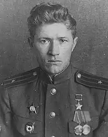 Sidorenko wearing his Hero of the Soviet Union Golden Star medal