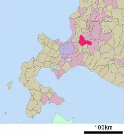 Location of Iwamizawa in Hokkaido (Sorachi Subprefecture)