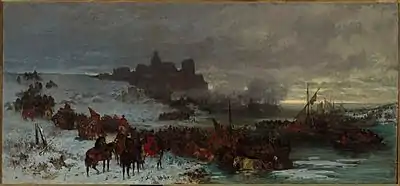 Stefan Czarniecki during the Battle of Sønderborg, commonly known as "Stefan Czarniecki during the Battle of Kolding", oil on canvas 1870, National Museum, Warsaw