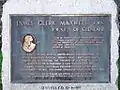 Detail of memorial stone to James Clerk Maxwell in front of Parton Church.