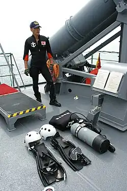 JS Yūbari's diving equipment on 20 July 2008.