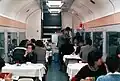 The interior of a SaShi 581 dining car in 1985