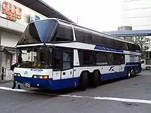 Image 106A Neoplan Megaliner arrived at Osaka station as "Seishun Mega Dream" in Japan (from Double-decker bus)