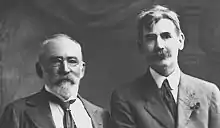 Image 47The Bulletin, founded by J. F. Archibald (left), nurtured bush poets such as Henry Lawson (right). (from Culture of Australia)