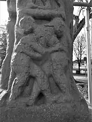 Depiction on a high cross in Kells, Ireland (10th century)