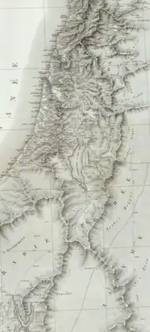 A detailed map of Palestine from the century