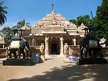 Kulpakji Temple at Nalgonda, Telangana, with dravida (southern style) tower