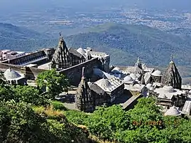 The cluster of Jain temples on Girnar mountain near Junagadh