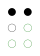 ⠉ (braille pattern dots-14) 