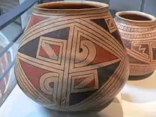 Ramos Polychrome olla with macaw symbols