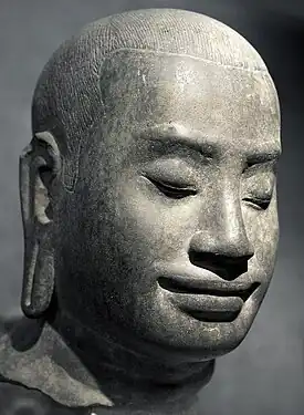 Bust of Jayavarman VII (c. 1181-1218, in the Guimet Museum)