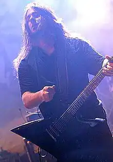 Kataklysm guitarist Dagenais in 2012